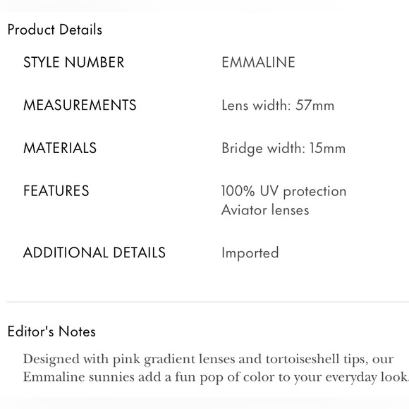 NWT Kate Spade New York Emmaline Rose Gold Sunglasses - Picture 4 of 9